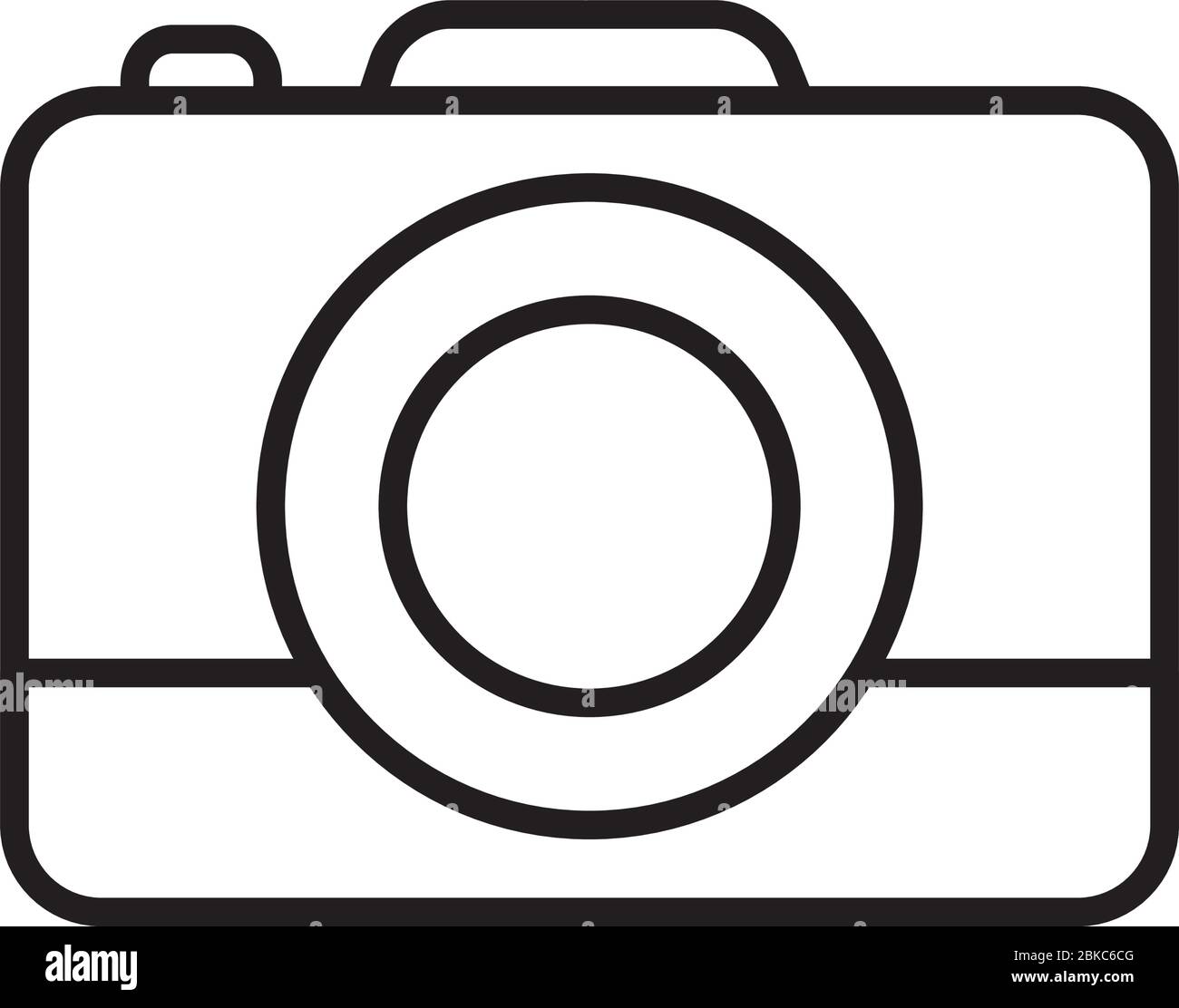 camera icon over white background, line style, vector illustration ...