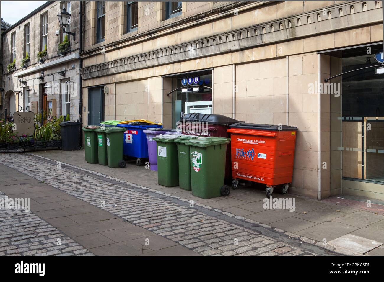 Waste Bins, St Andrews, Fife, Scotland Stock Photo Alamy