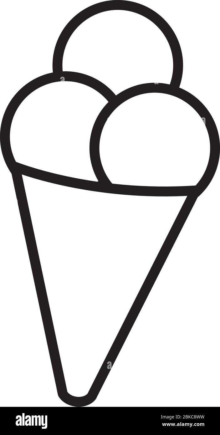ice cream icon over white background, line style, vector illustration ...