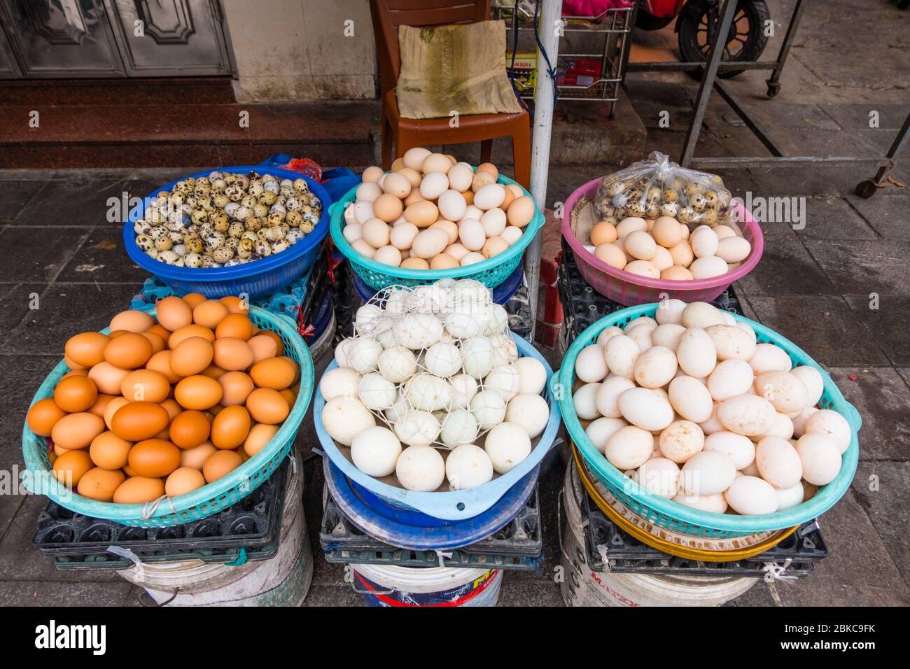 Eggs, old quarter, Hanoi, Vietnam Stock Photo