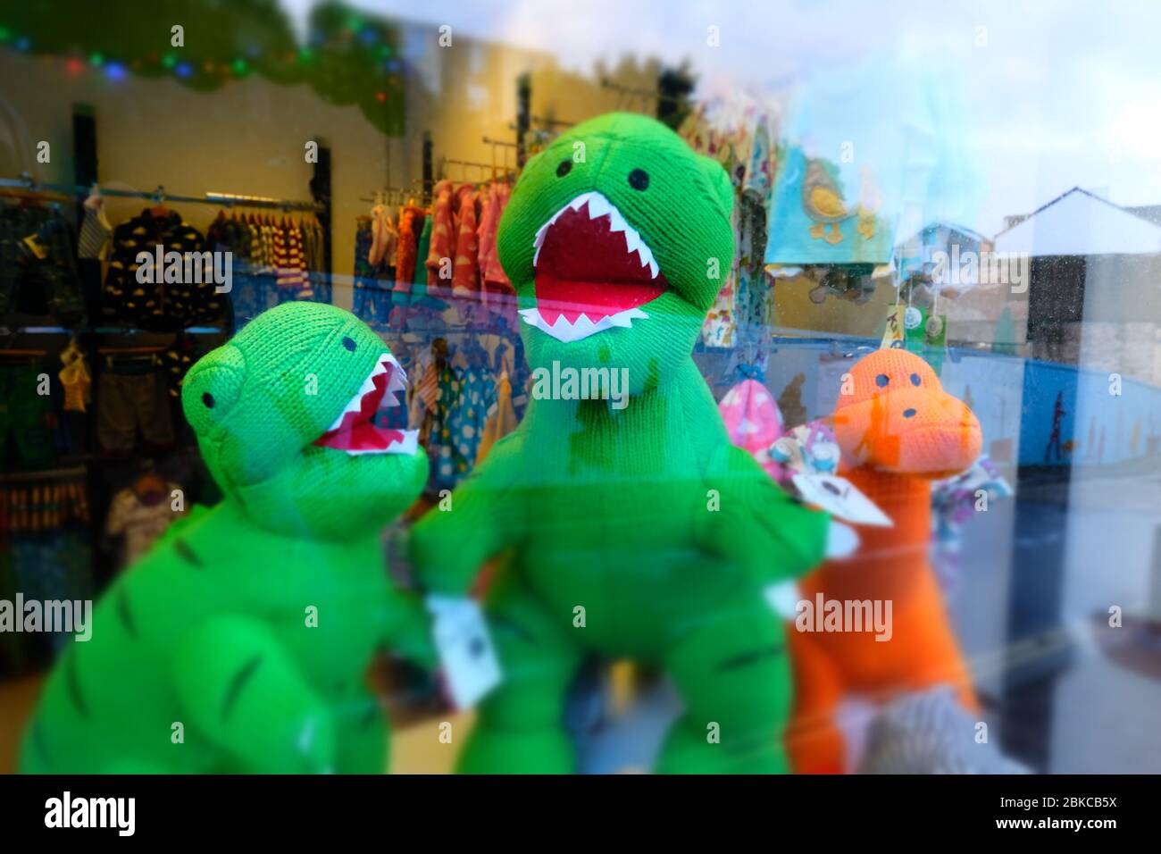 Toy Dinosaur Tyrannosaurus Rex In Shop Window Ilfracombe Harbour 9th 