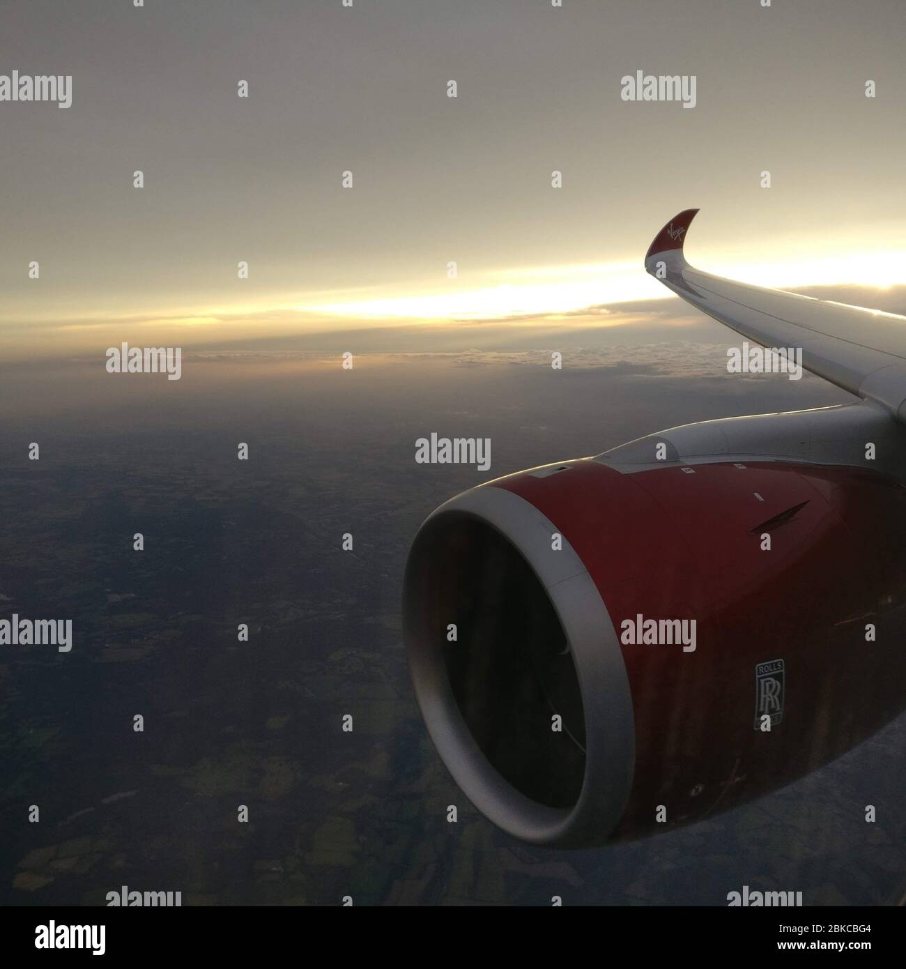 Virgin Atlantic A350-1000 in flight Stock Photo