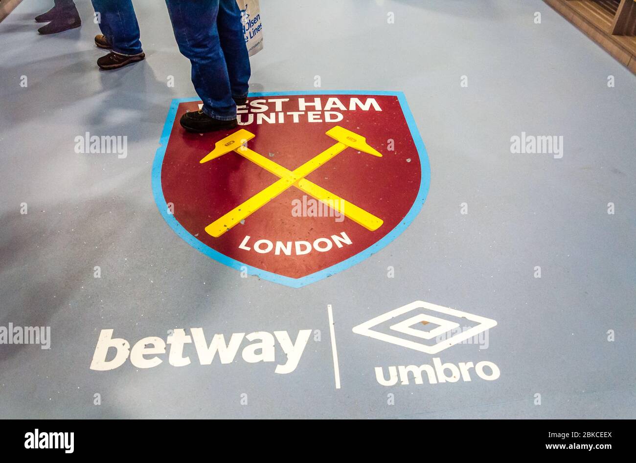 The London Stadium at the Queen Elizabeth Olympic Park branded as the home of West Ham United Football Club Stock Photo