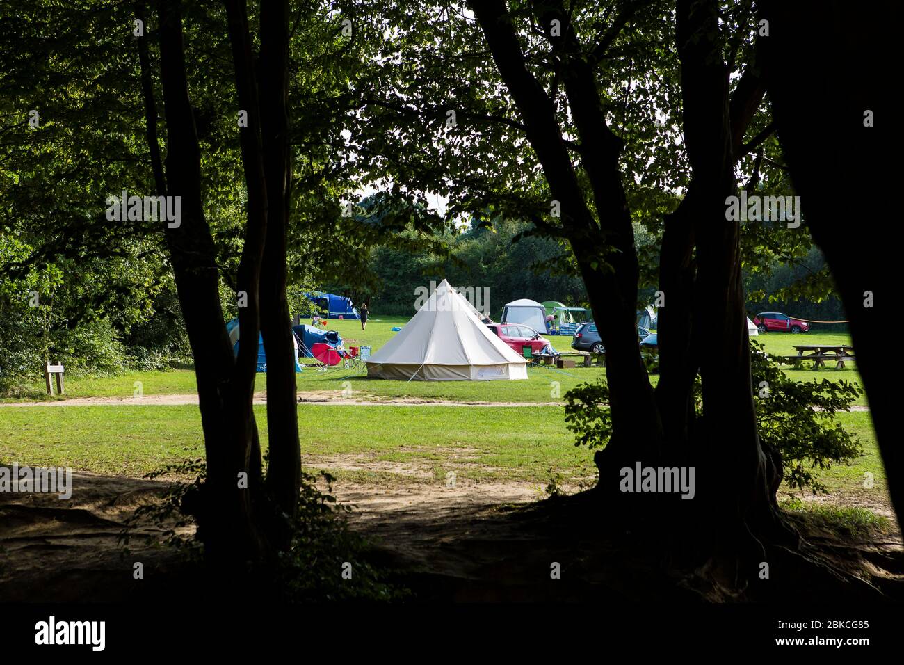 Camping at Wowo's, a family campsite in Sussex Stock Photo