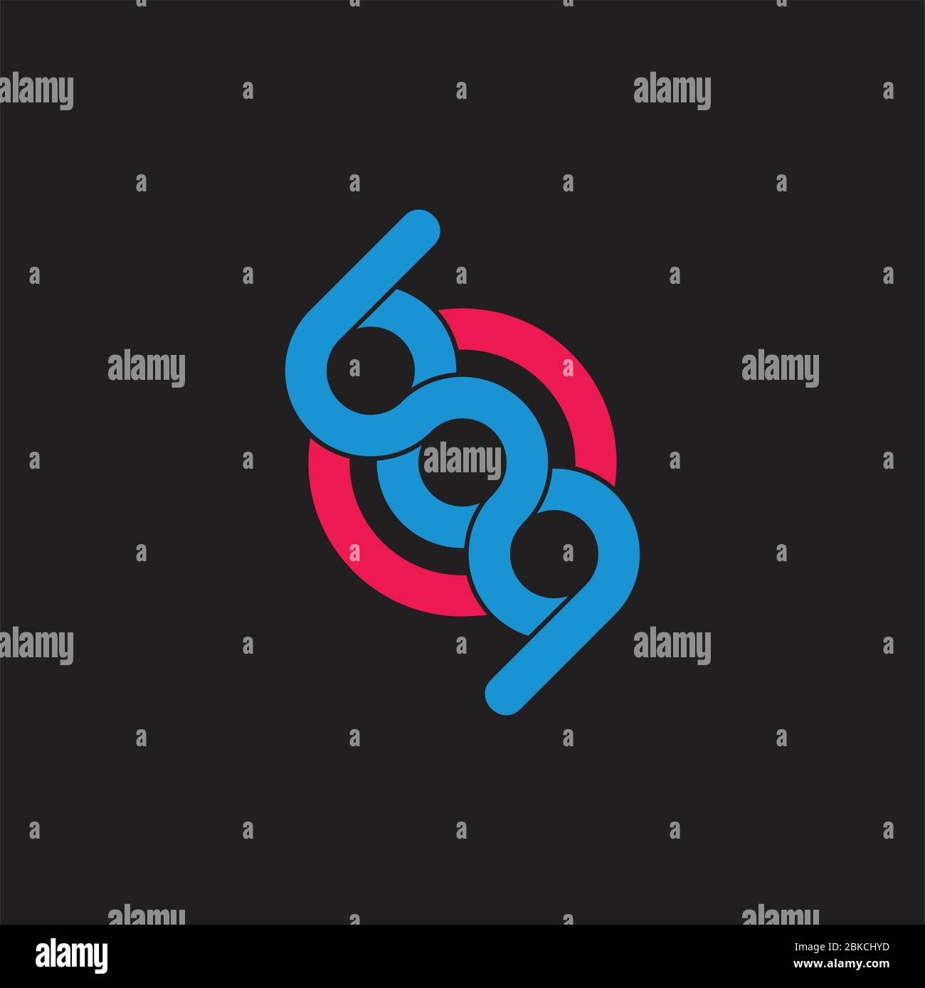 letters bq linked helix infinity design logo vector Stock Vector