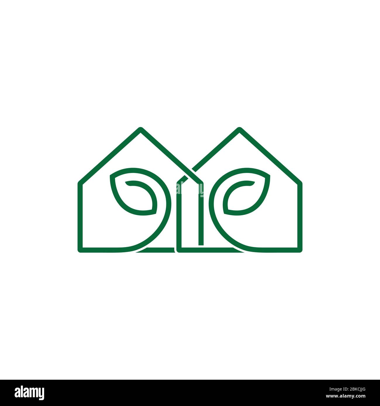 green leaf house resident nature symbol vector Stock Vector