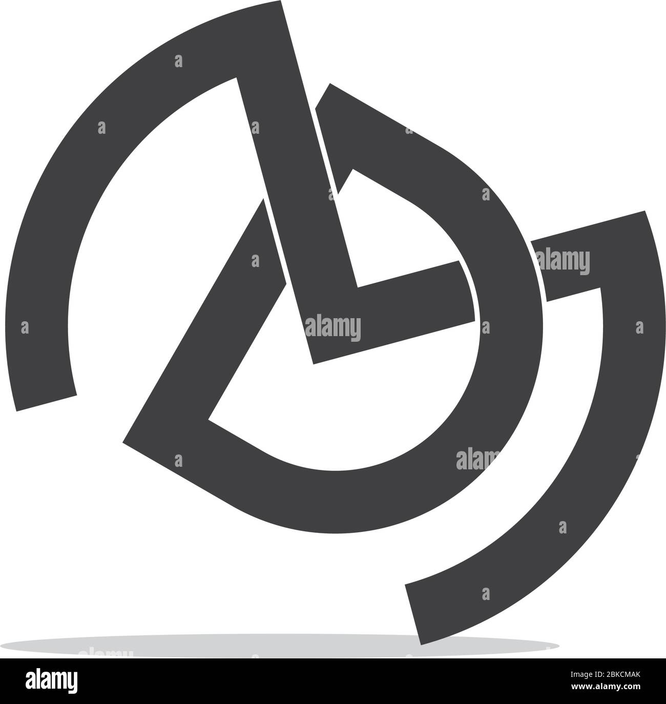 letter md overlapping shadow design logo vector Stock Vector