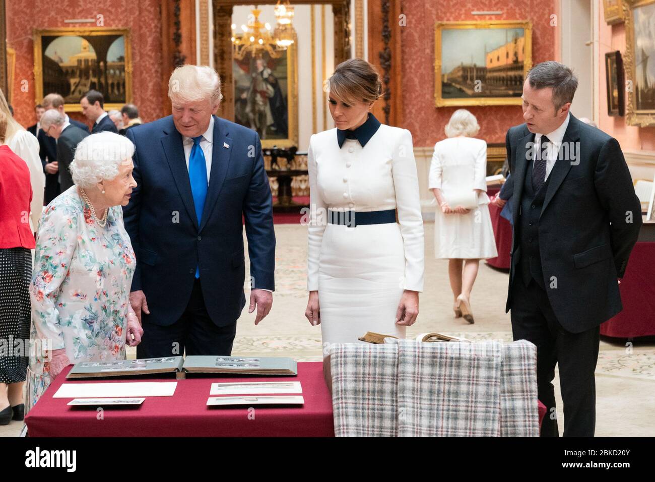 President Donald Trump and First Lady Melania Trump view the Royal