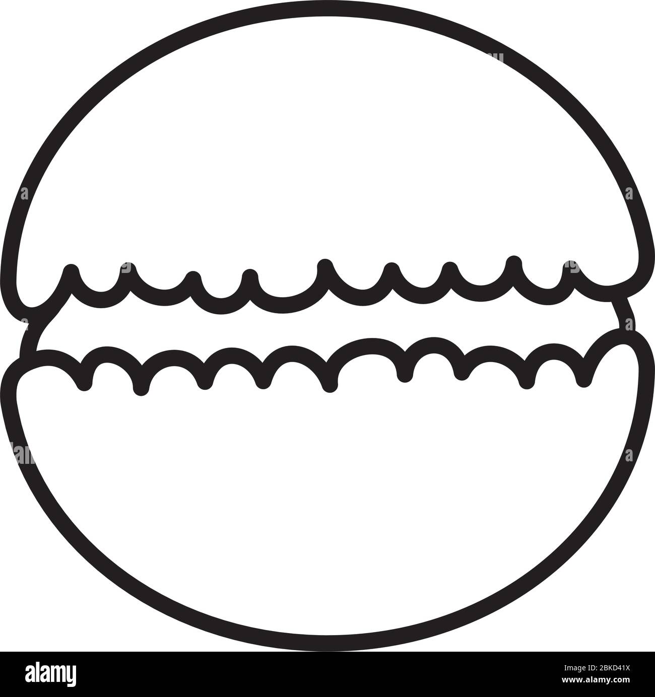 sweet macaron icon over white background, line style, vector ...