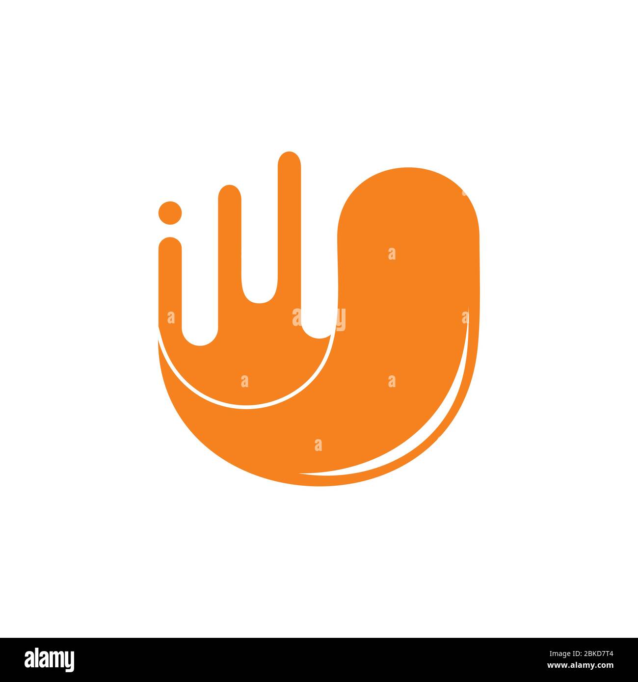 letter u 3d curves motion logo vector Stock Vector