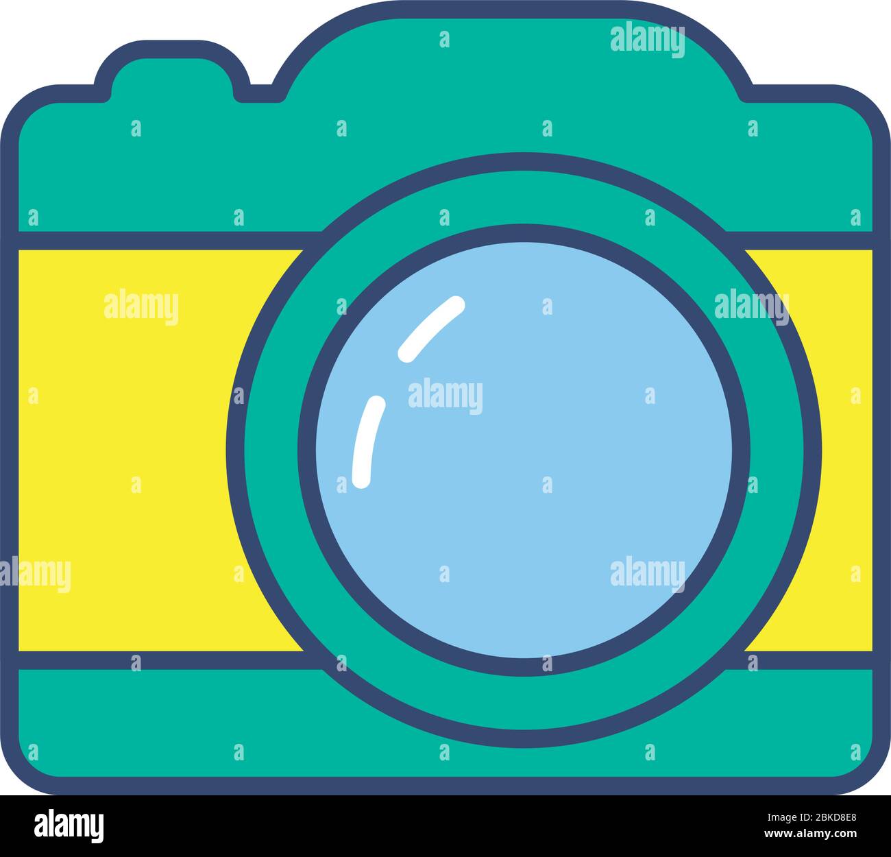 camera icon over white background, line and fill style, vector ...