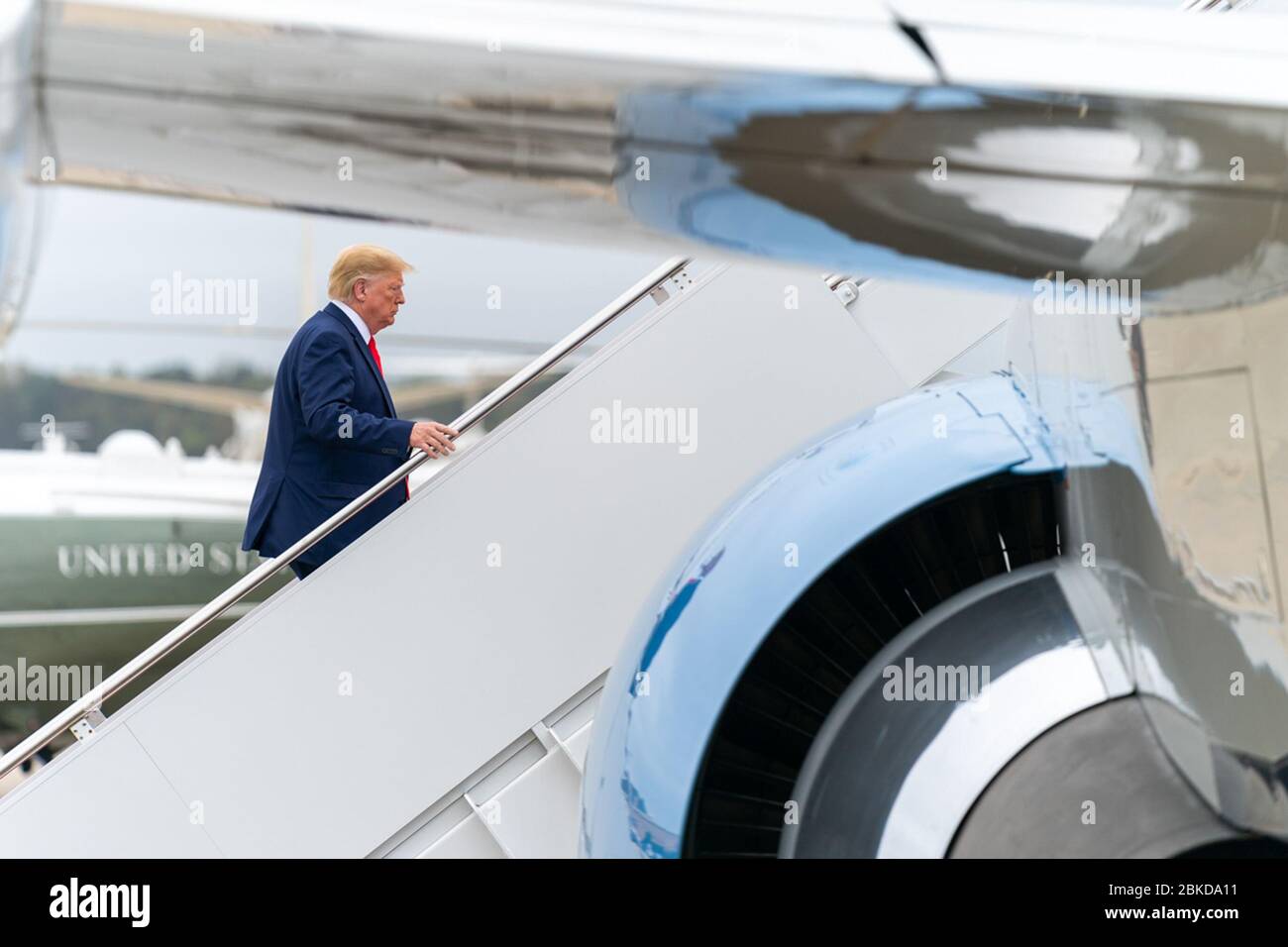 President Donald J. Trump arrives at Joint Base Andrews Air Force Base Thursday, October 3, 2019, in Maryland, en route Florida. President Trump Departs for Florida Stock Photo