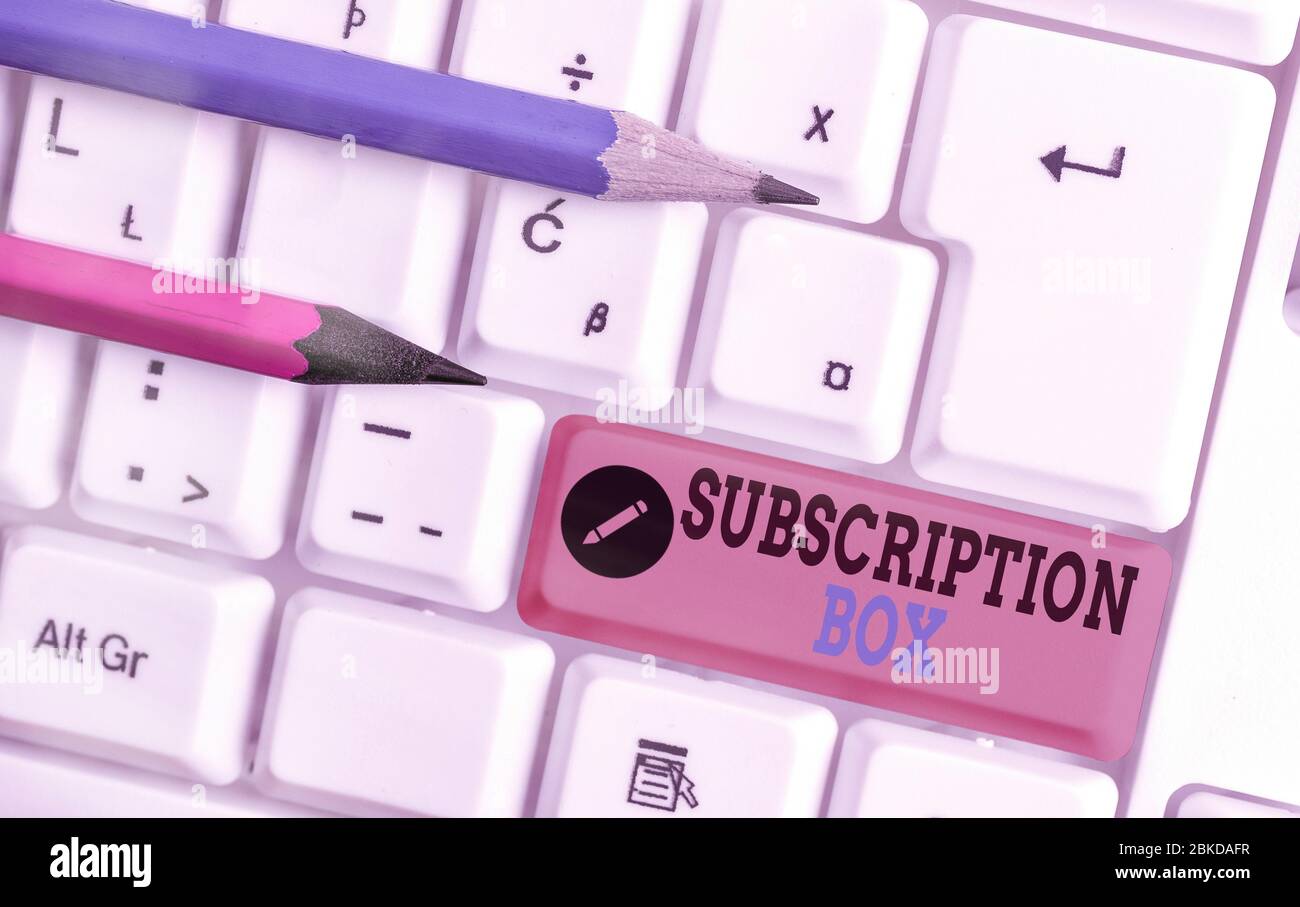 Handwriting text writing Subscription Box. Conceptual photo button if ...