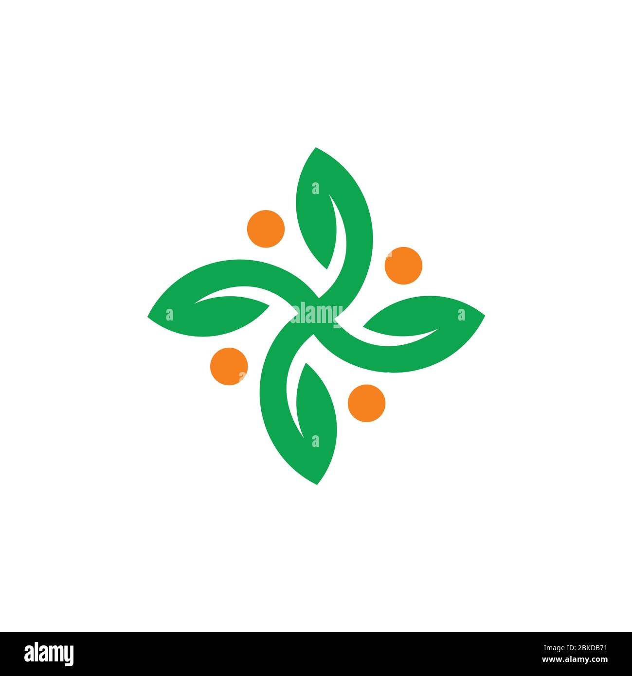 abstract propeller green leaf geometric logo vector Stock Vector