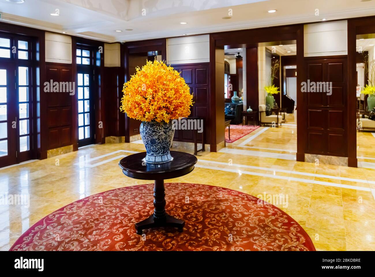 View of the interior of the Sofitel Legend Metropole Hanoi hotel, Hanoi, north Vietnam, south-east Asia Stock Photo