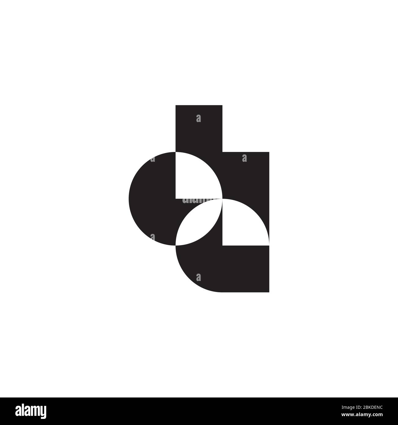 letter dd abstract geometric logo vector Stock Vector