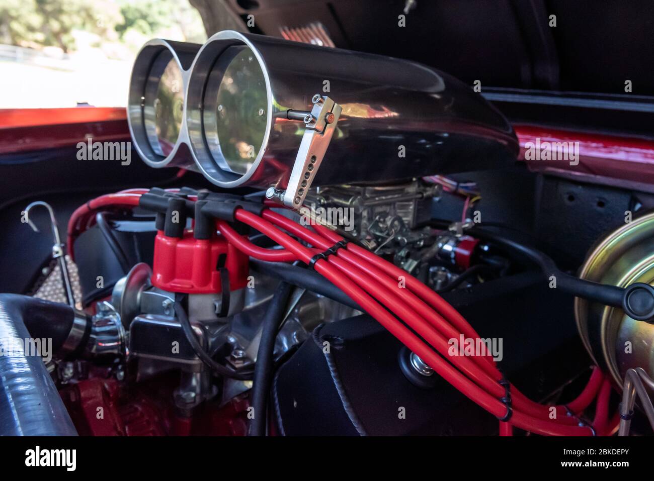 Large and shiny engine is built for high performance with very clean ...