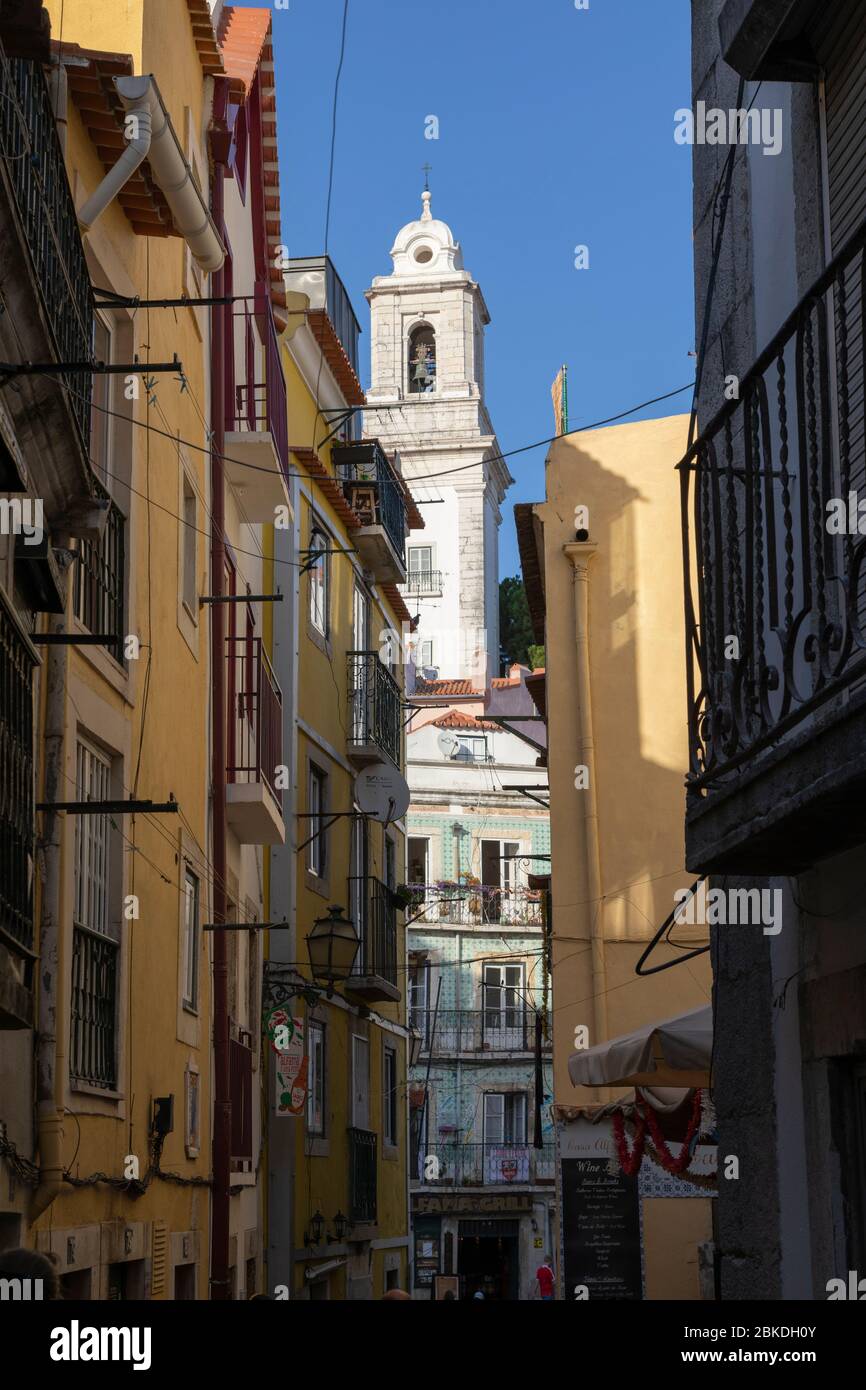 Narrow street in alfama hi-res stock photography and images - Alamy