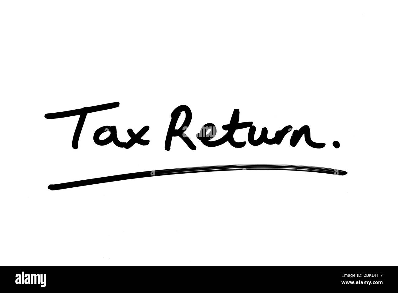 Tax Return handwritten on a white background Stock Photo Alamy
