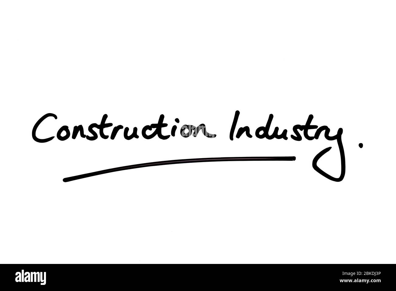 Construction Industry handwritten on a white background Stock Photo Alamy