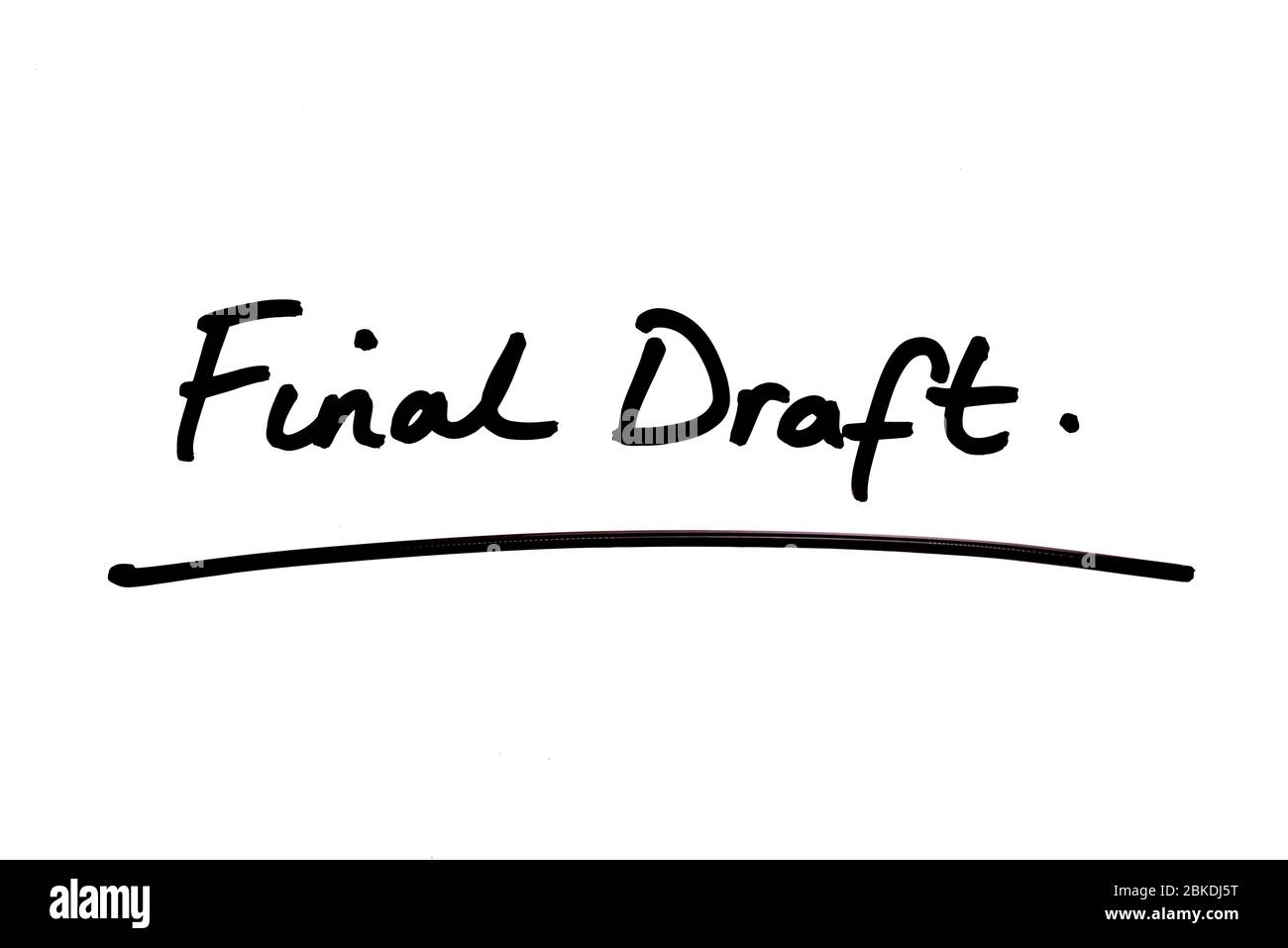 Final Draft handwritten on a white background. Stock Photo