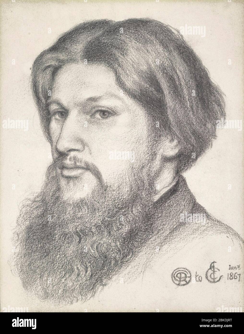 Portrait of Ford Madox Brown - Dante Gabriel Rossetti, 31 January 1867 Stock Photo