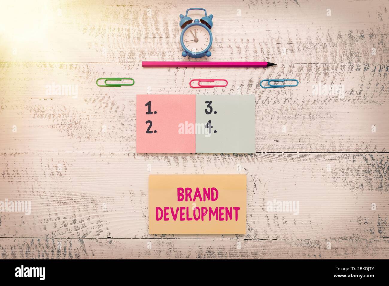 Writing note showing Brand Development. Business concept for Defining ...