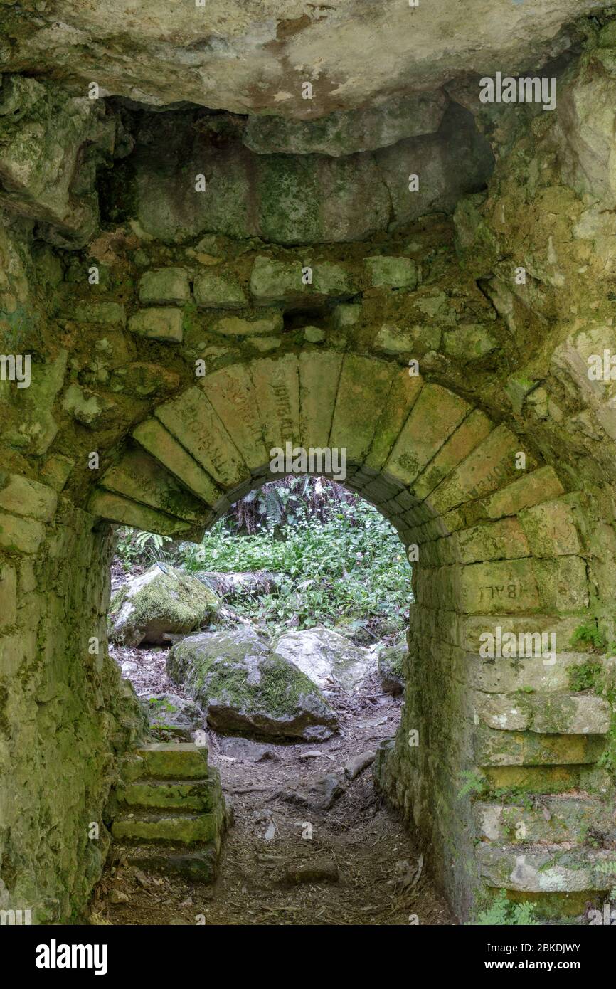 Ruins of Historic Lime Kiln Draw Hole. Stock Photo