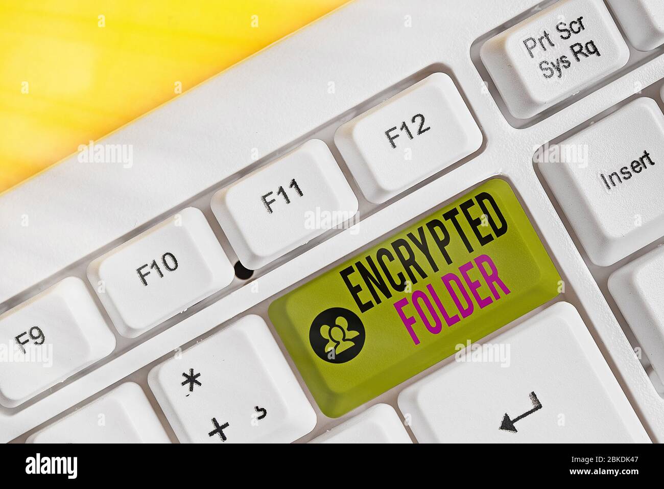 Handwriting text Encrypted Folder. Conceptual photo protect confidential data from attackers with access Stock Photo