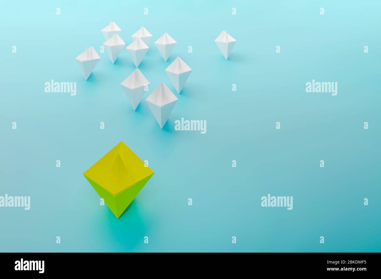 leader ship concept, yellow boat win and success, business success