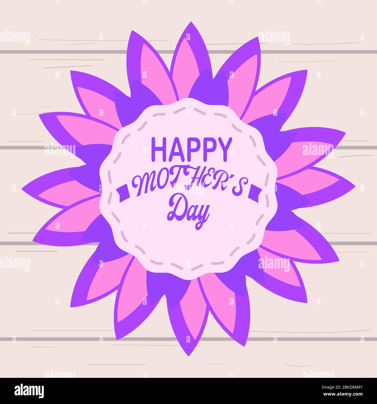 Happy mothers day card with a flower and label - Vector Stock Vector ...