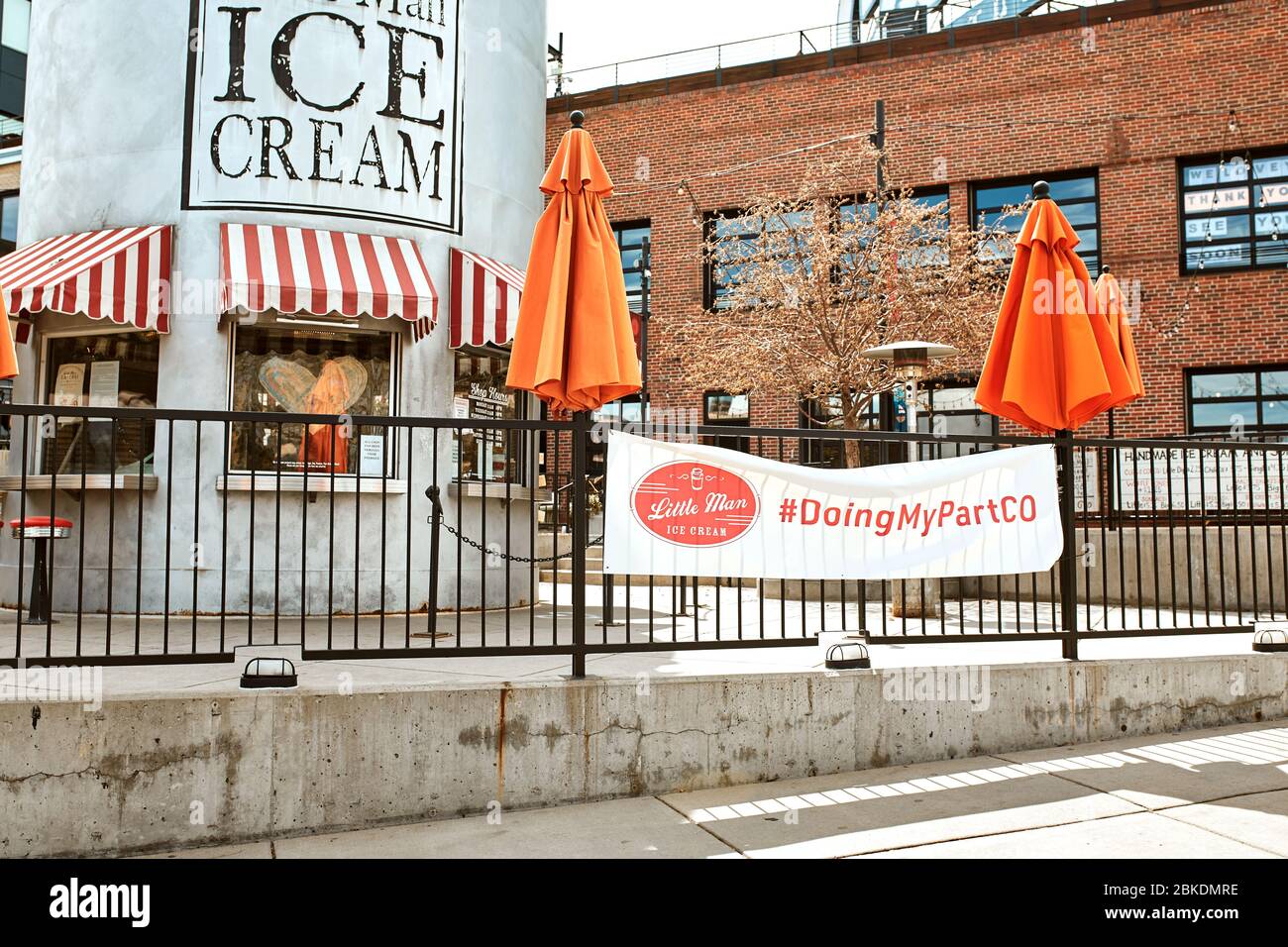 Denver, Colorado May 1st, 2020 Exterior of Little Man Ice Cream in