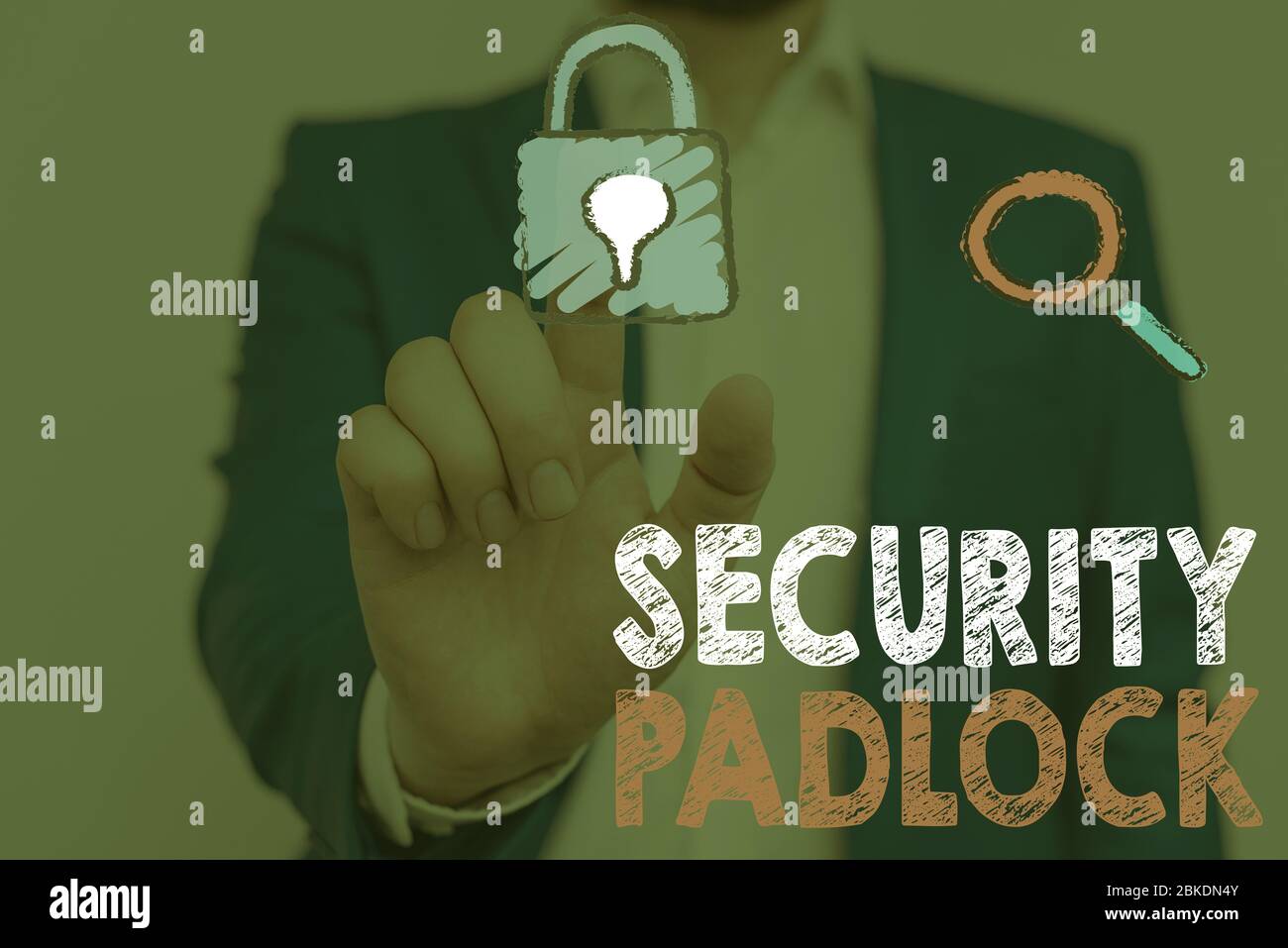 Conceptual hand writing showing Security Padlock. Concept meaning