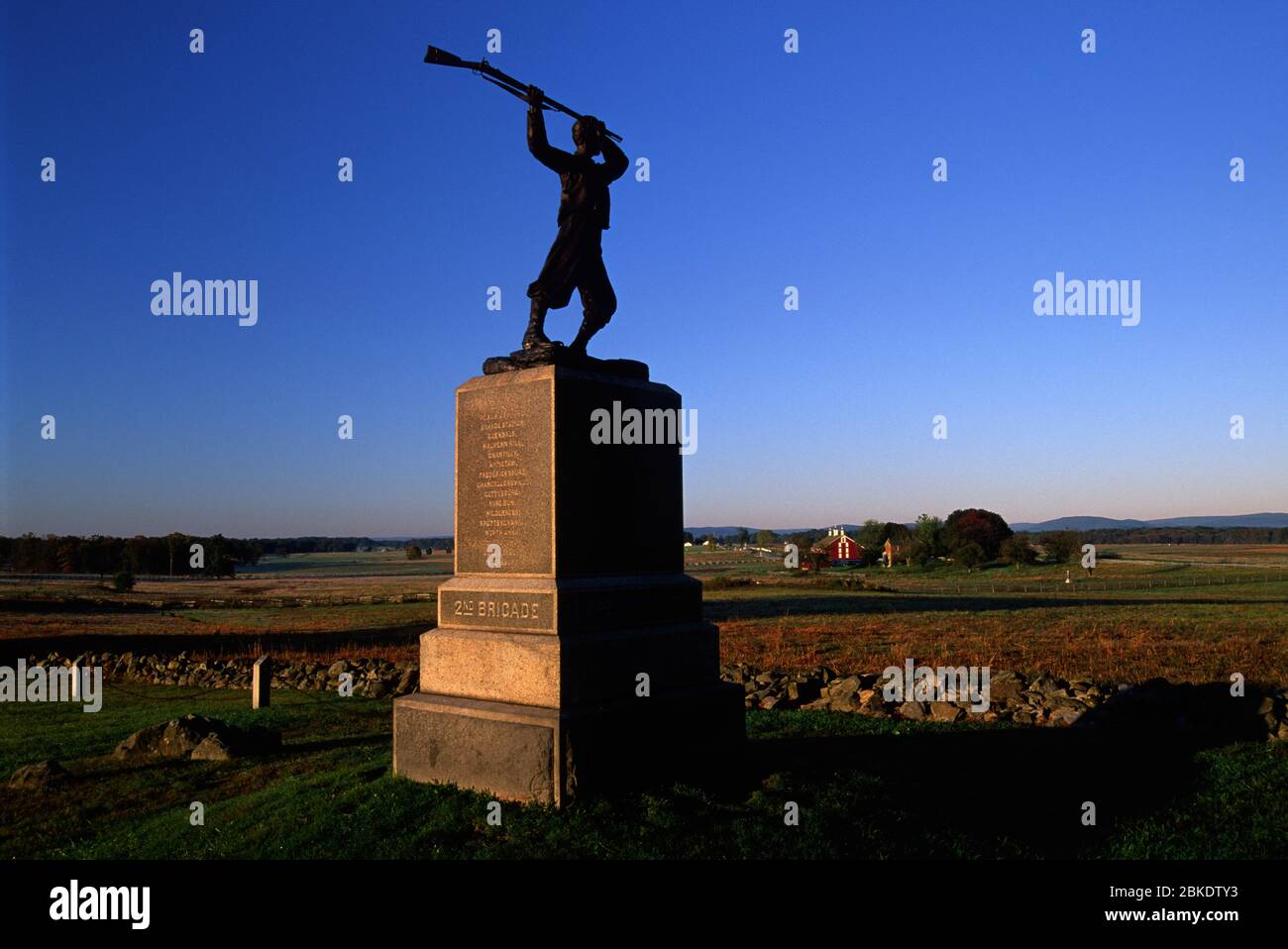 2nd Brigade Monument near High Water Mark, Gettysburg National Military Park, Pennsylvania Stock Photo