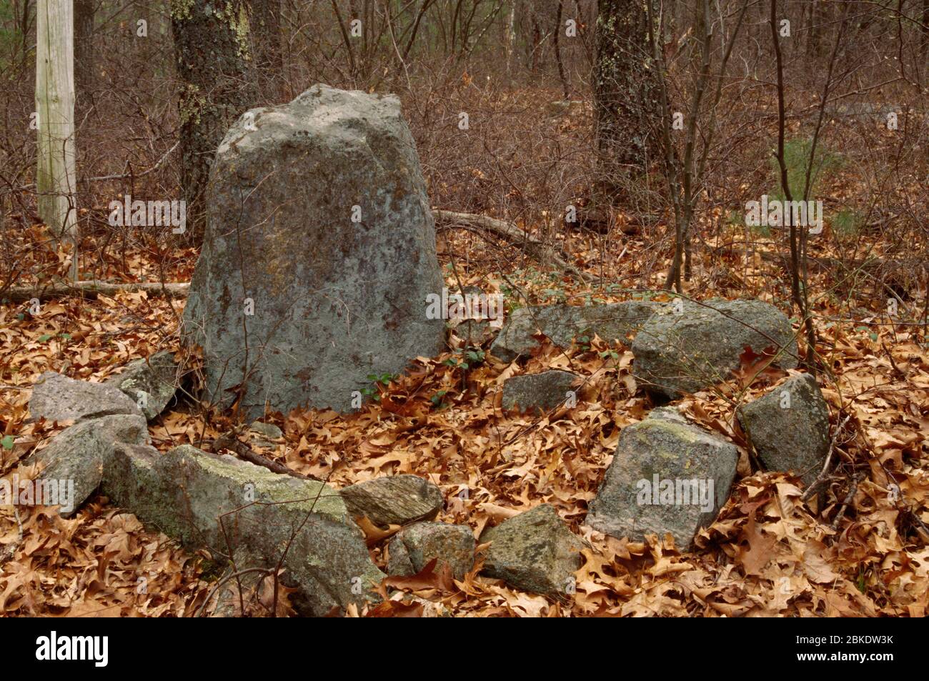 Indian grave, Washington Management Area, Rhode Island Stock
