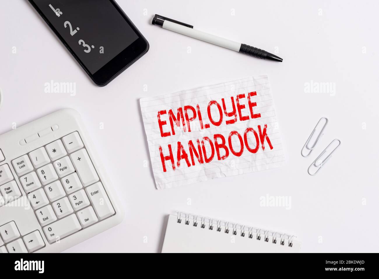 Helping Employee Notes Writing note showing Employee Handbook. Business concept for Document ...