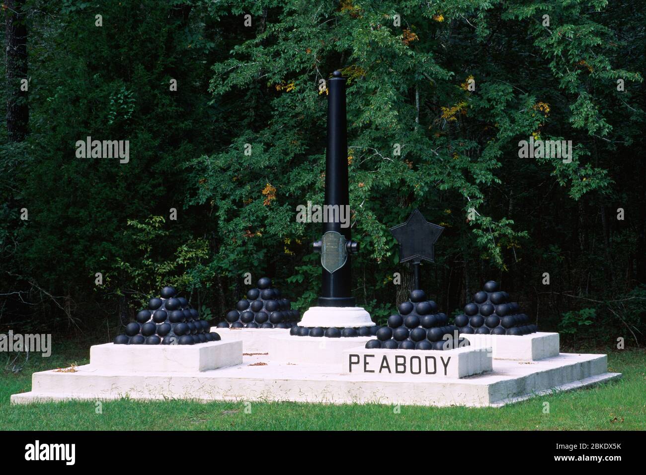 Peabody marker, Shiloh National Military Park, Tennessee Stock Photo