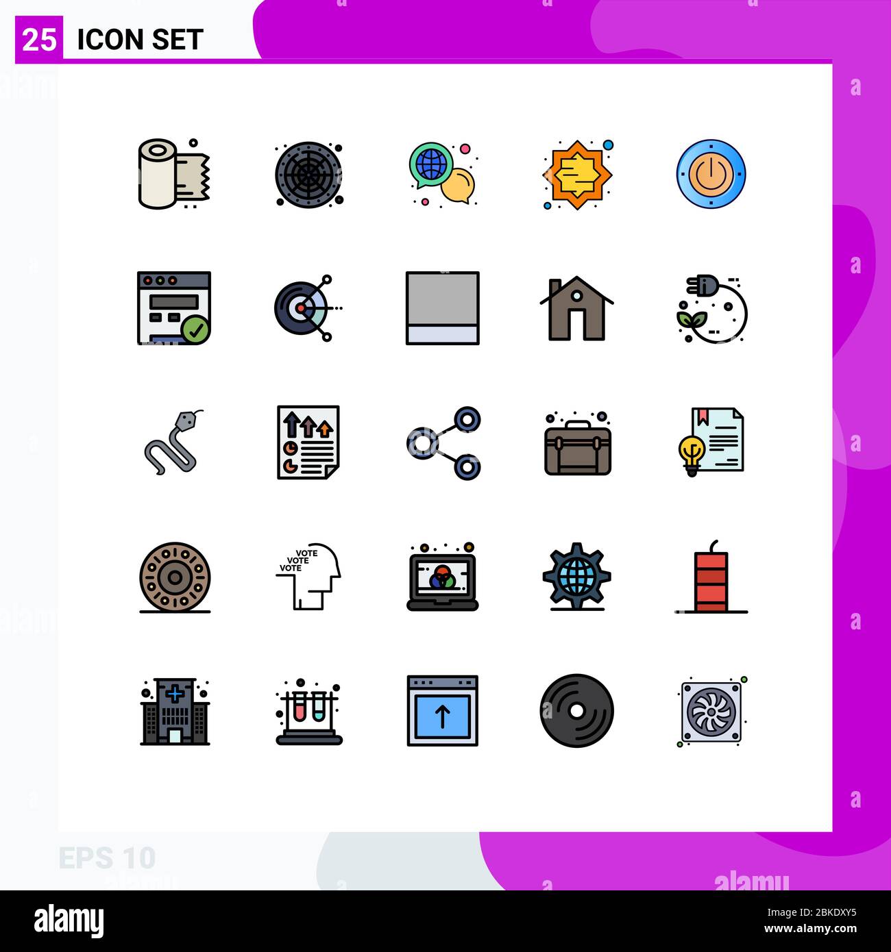 Set Of 25 Modern Ui Icons Symbols Signs For Electricity Muslim Chat Islam Art Editable Vector Design Elements Stock Vector Image Art Alamy