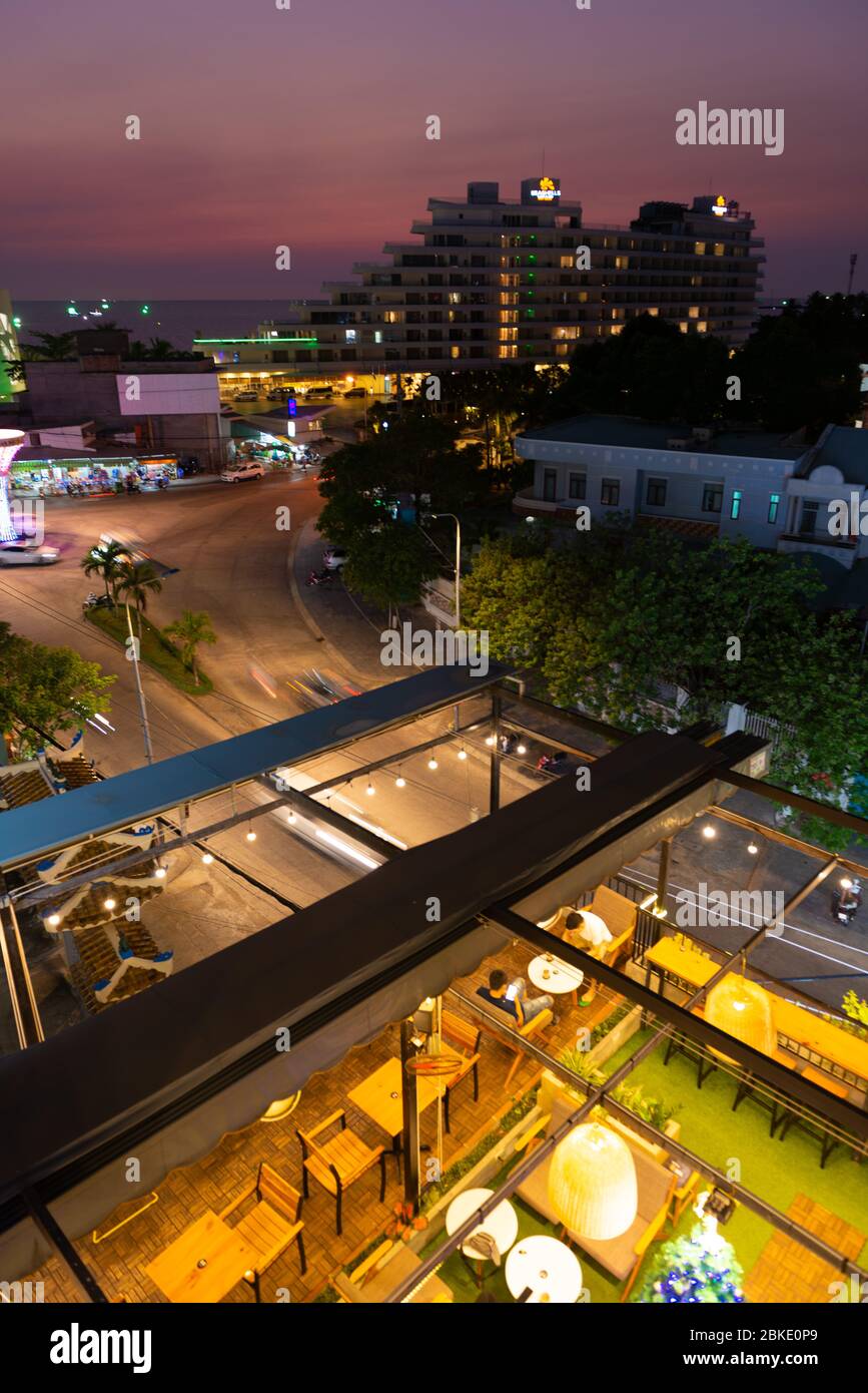 HD House Coffee at night, Phuquoc, Vietnam Stock Photo