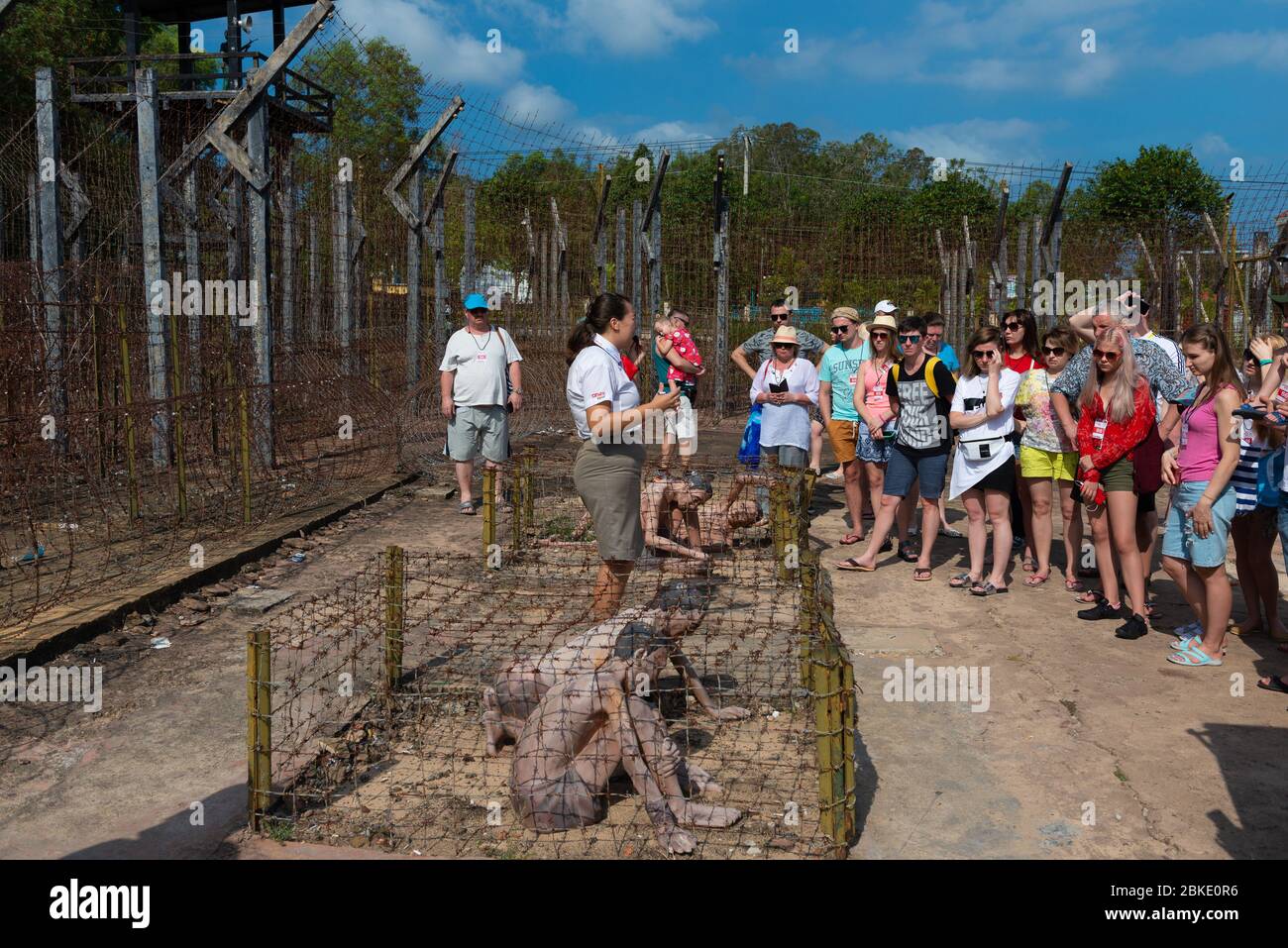Tour in Coconut Prison, Phu quoc, Vietnam Stock Photo