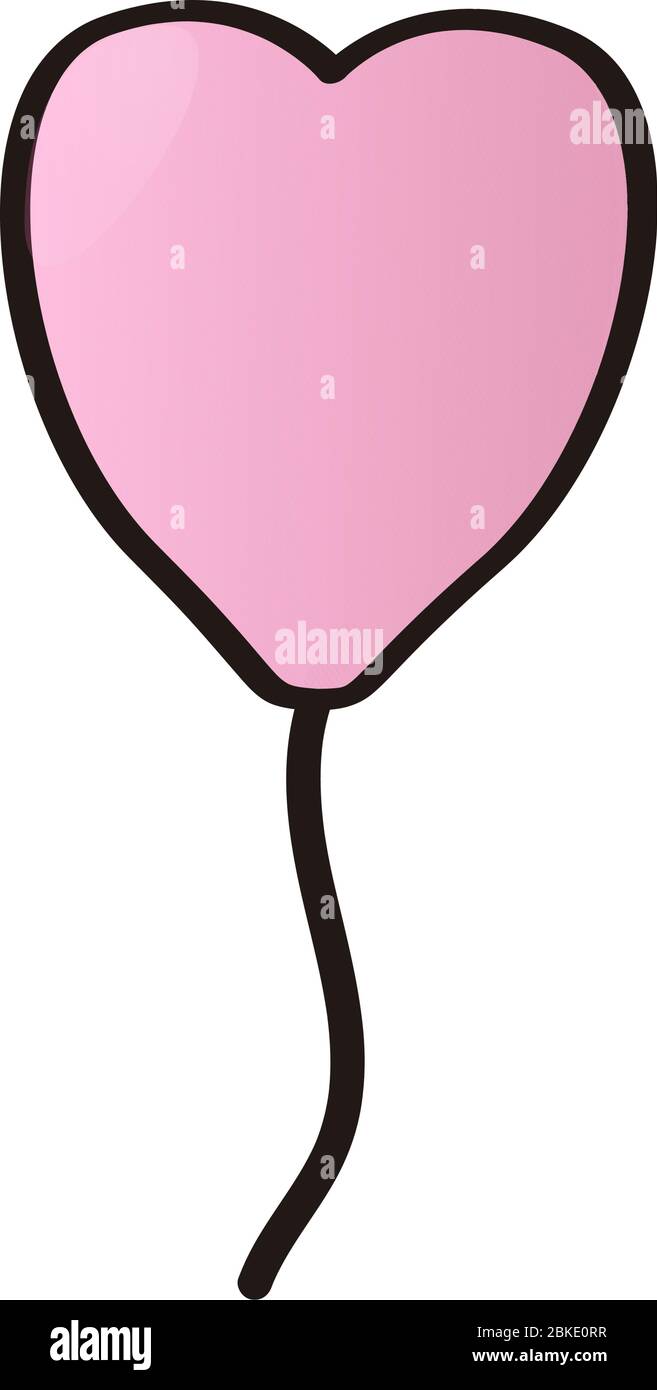 Isolated heart shaped balloon icon- Party decoration - Vector Stock ...