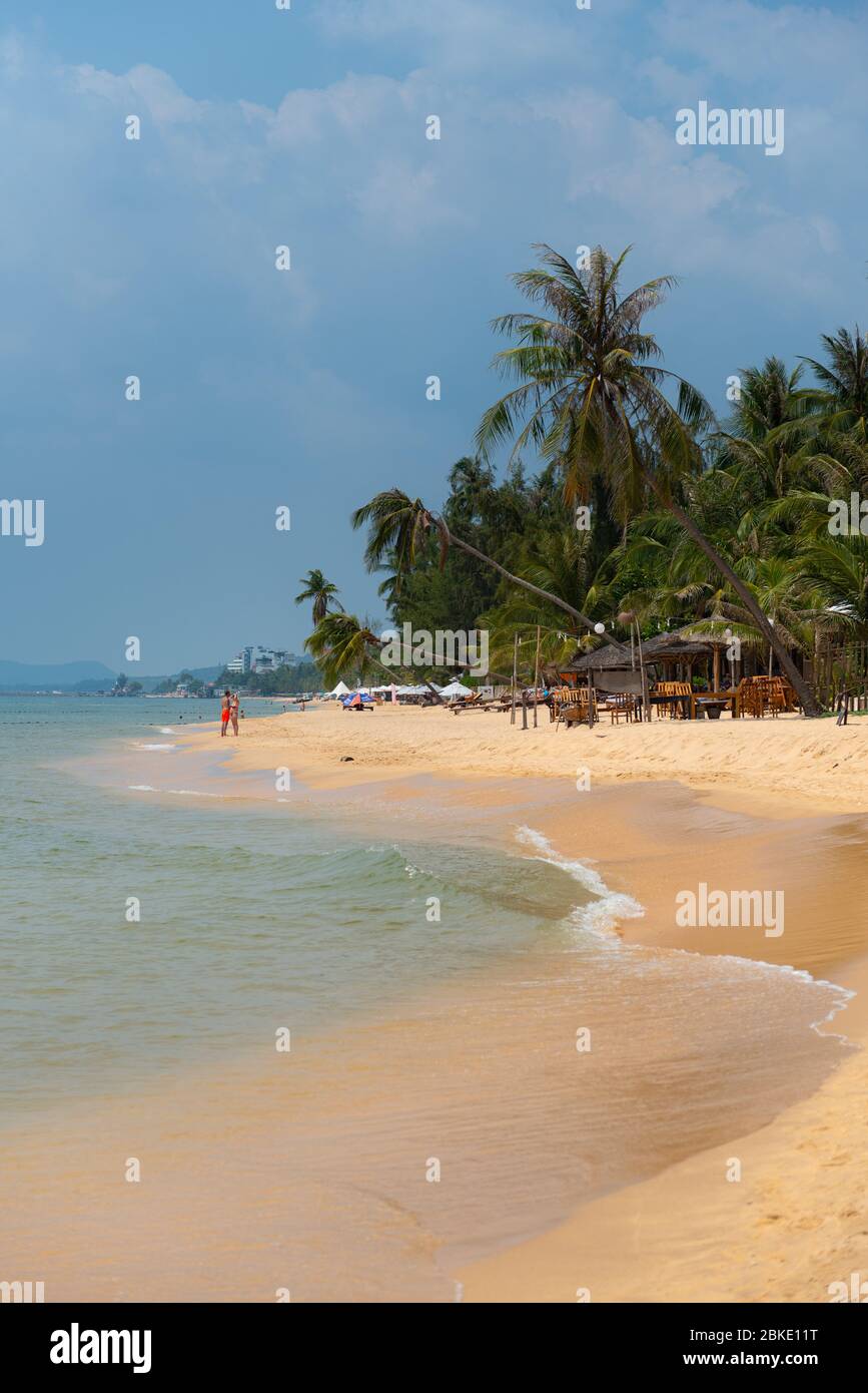 Beautiful sand shore of Long Beach, Phu Quoc, Vietnam Stock Photo