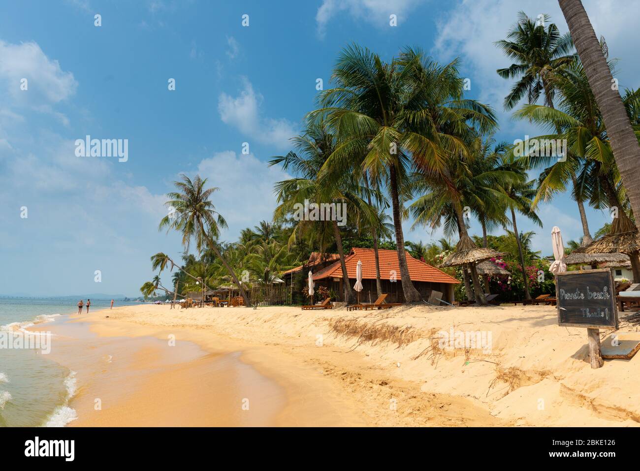 Private beach on Long Beach, Phu Quoc Stock Photo