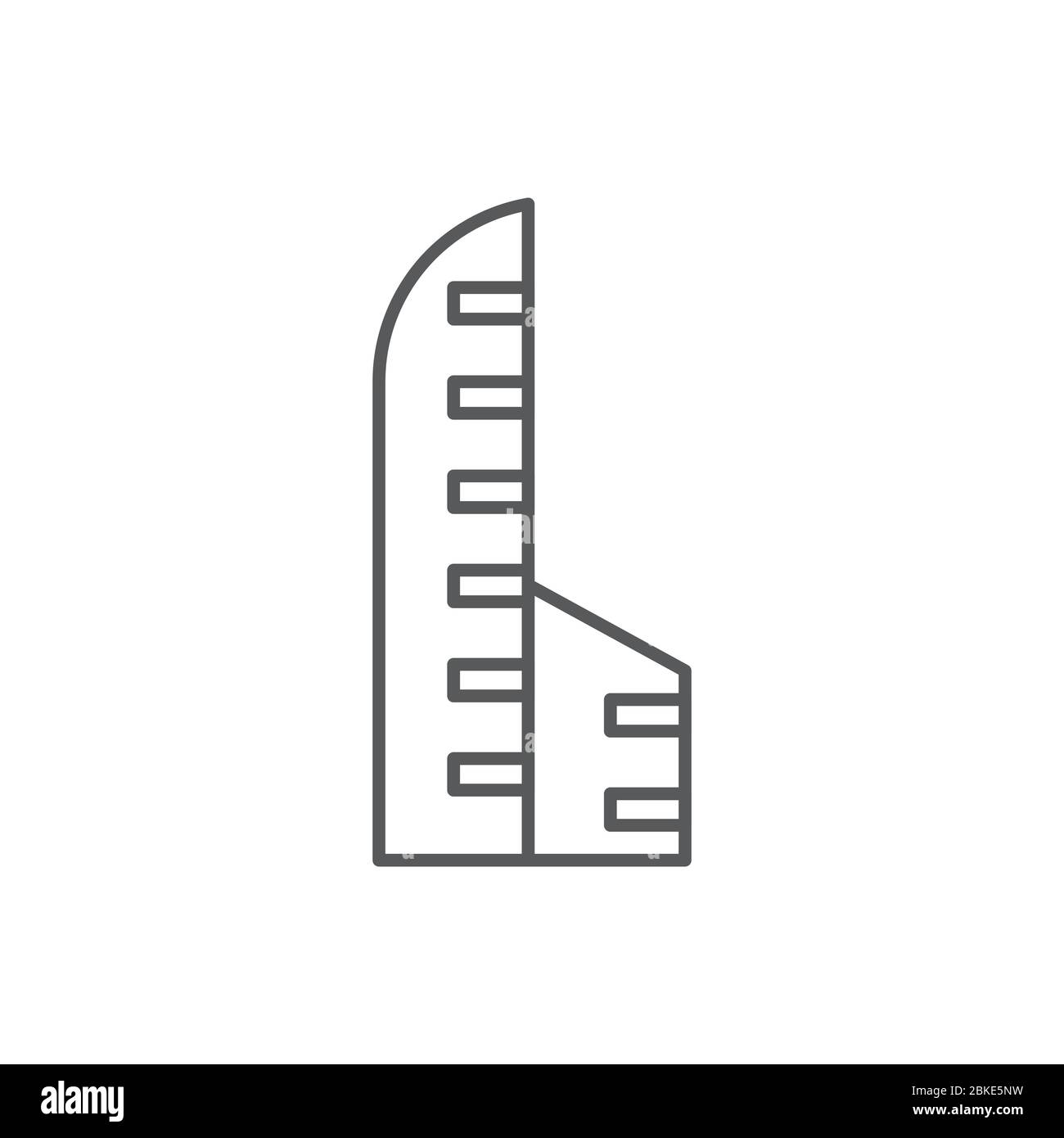 Skyscraper building construction vector icon isolated on white ...