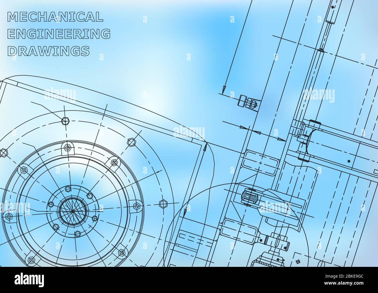 Blueprint Vector Image Blueprint. Vector engineering illustration. Cover. Blue Stock Vector ...