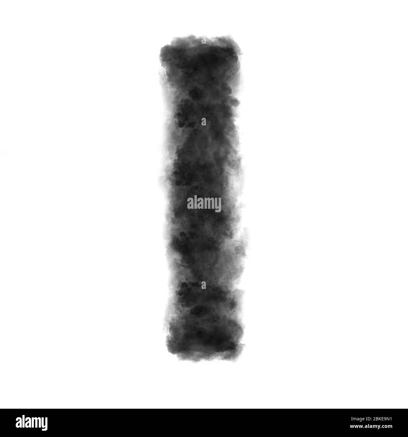 Letter I made from black clouds on a white background. Stock Photo