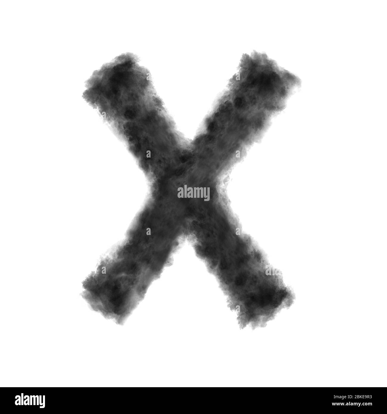 Letter X made from black clouds on a white background. Stock Photo