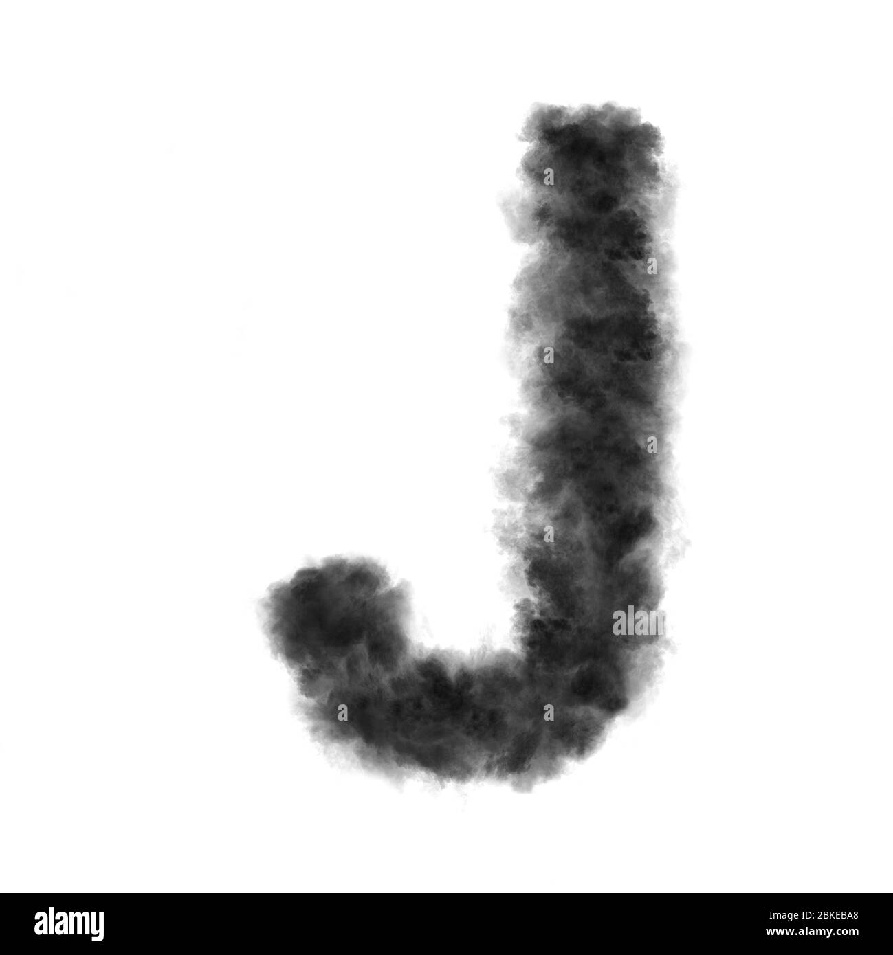 Letter J made from black clouds on a white background. Stock Photo