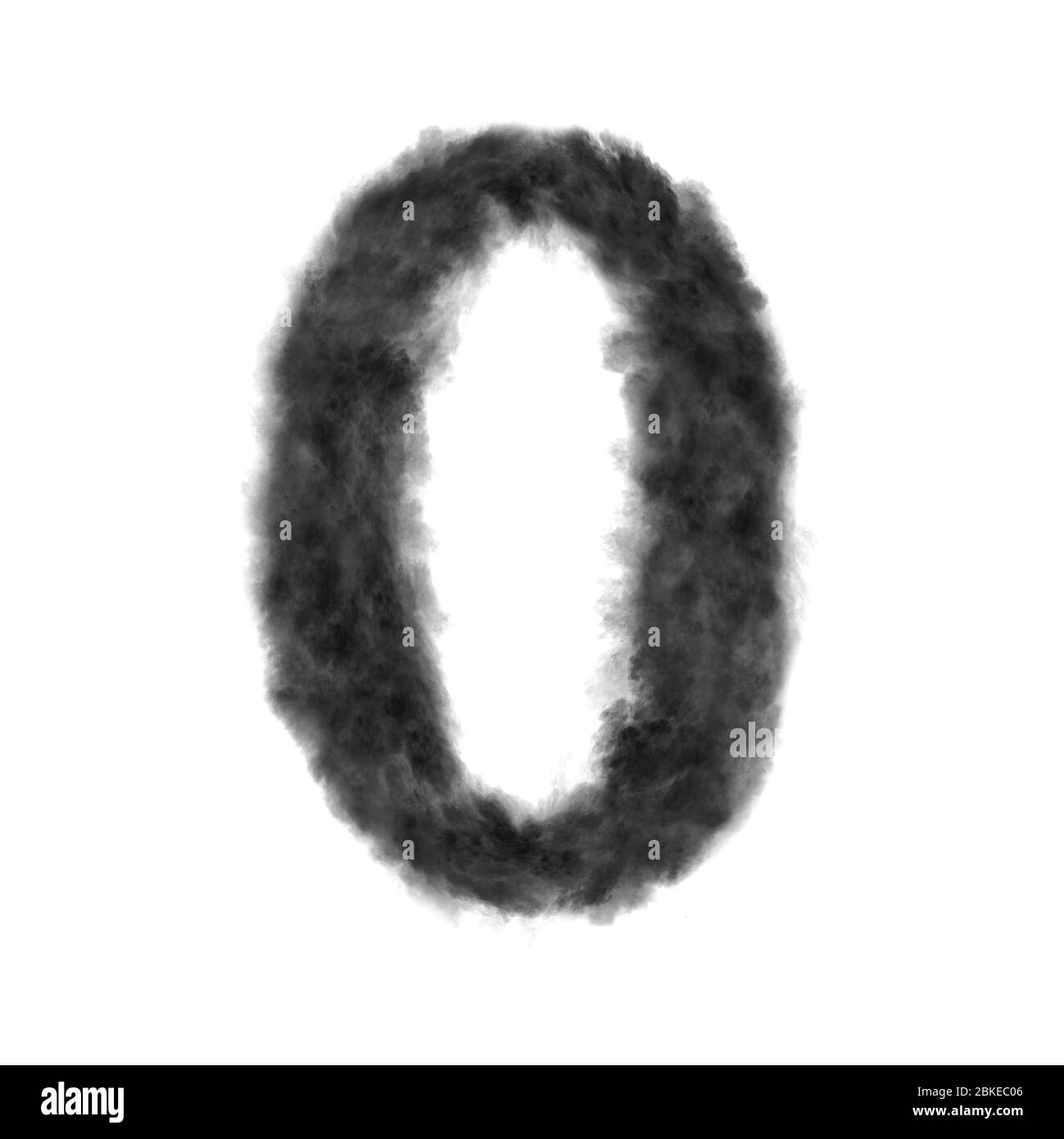Letter O made from black clouds on a white background. Stock Photo