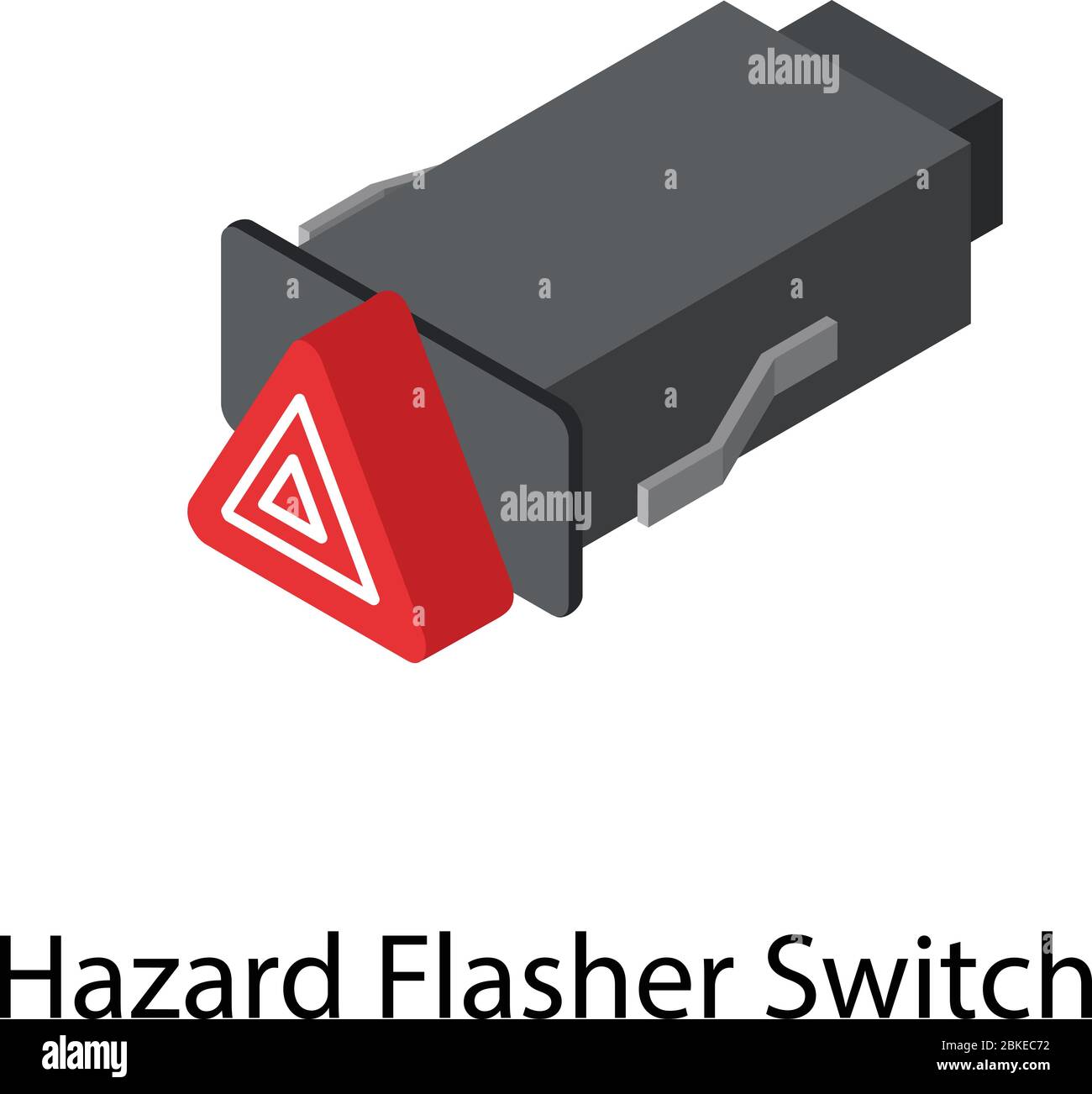 Hazard flasher switch icon. Isometric of hazard flasher switch vector icon for web design isolated on white background Stock Vector